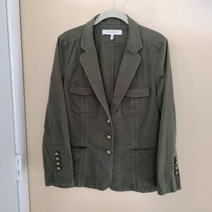 Gerard Darel structure Cotton Blend green jacket 12 Stretch Office Travel